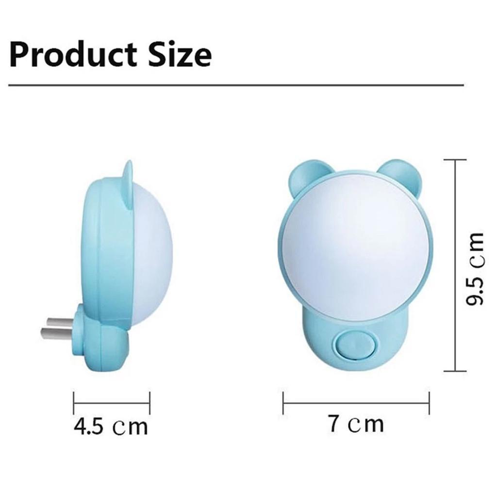 Lampu Tidur LED Beruang Hadiah untuk Bayi & Kekasih - Lampu Malam 2 Warna dengan Sensor Gerak, Cahaya Lembut Cegah Takut Gelap, Bantu Tidur Nyenyak