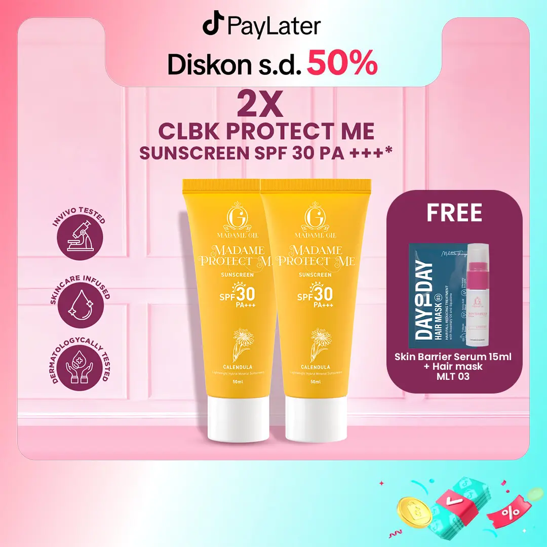 【BUY 2 GET 2】【COMING BACK】Madame Gie Protect Me Sunscreen SPF 30 PA +++ 50ml With Calendula - Skincare Sunblock