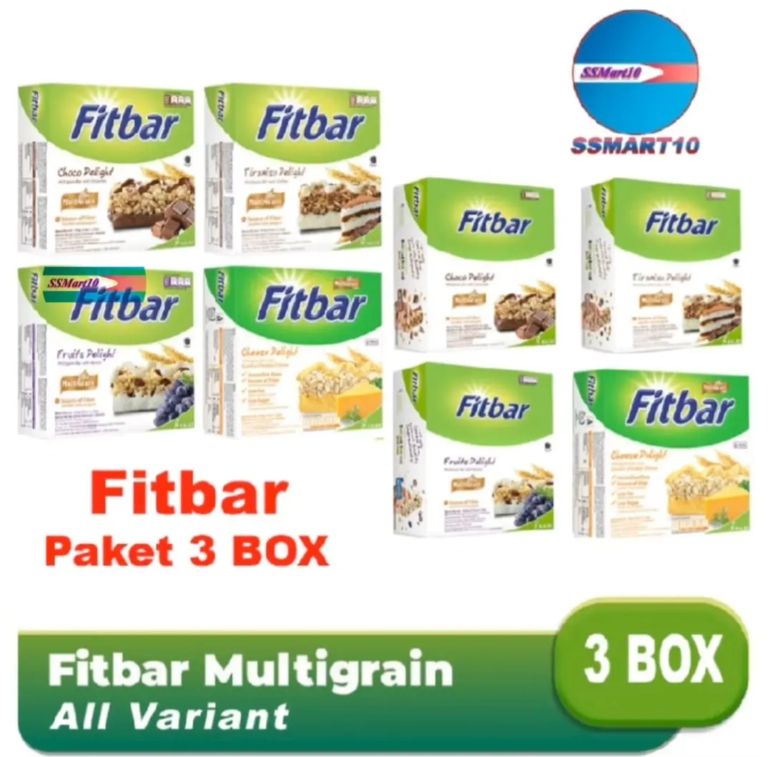 [PAKET 3 BOX] Fitbar Multigrain All Variant 3x5x20gr / 3x12x20gr Snack