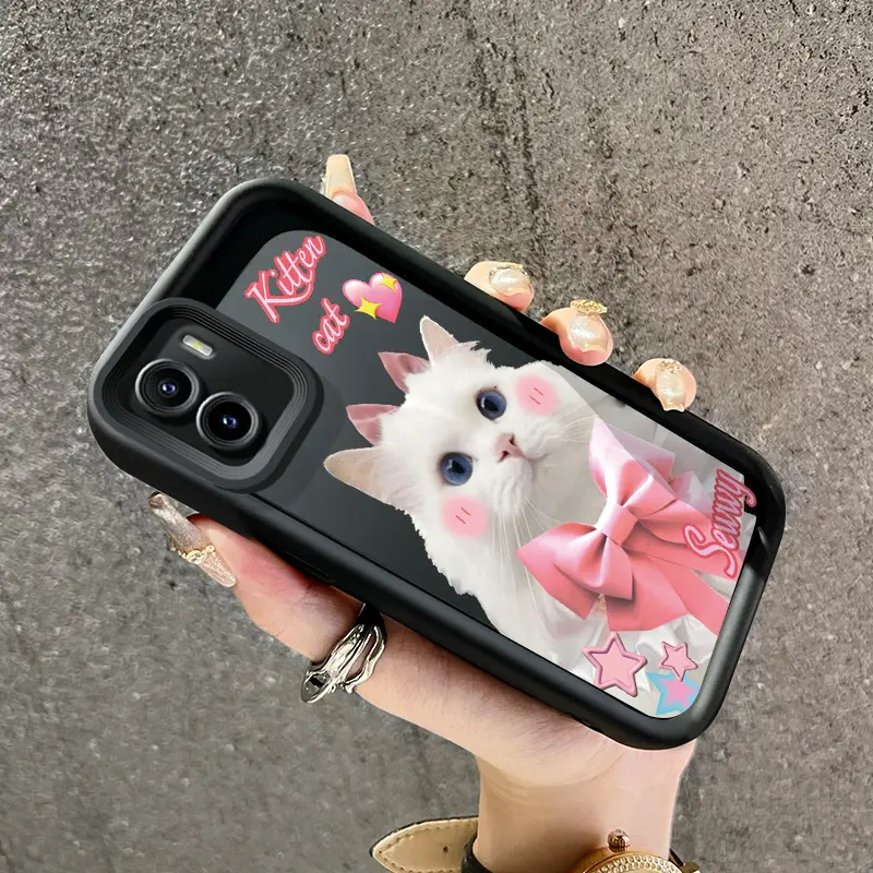 Casing Hp VIVO Y15S Y15A Y01 Case hp ponsel pola kucing imut Casing silikon Kesing lunak pelindung jatuh Softcase