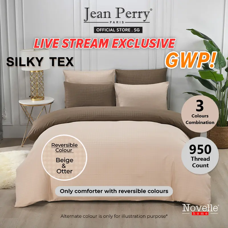 [Live GWP- NOVELLE SILKYTEX EMBOSSED COMFORTER - DO NOT PURCHASE] Free 1 Corresponding Size Novelle Silkytex Embossed Bedsheet Set