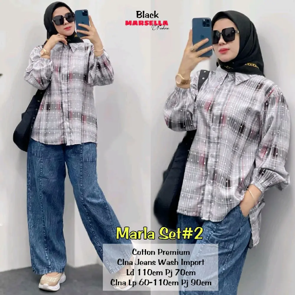 MARLA SETELAN CELANA JEANS BY MARSELA