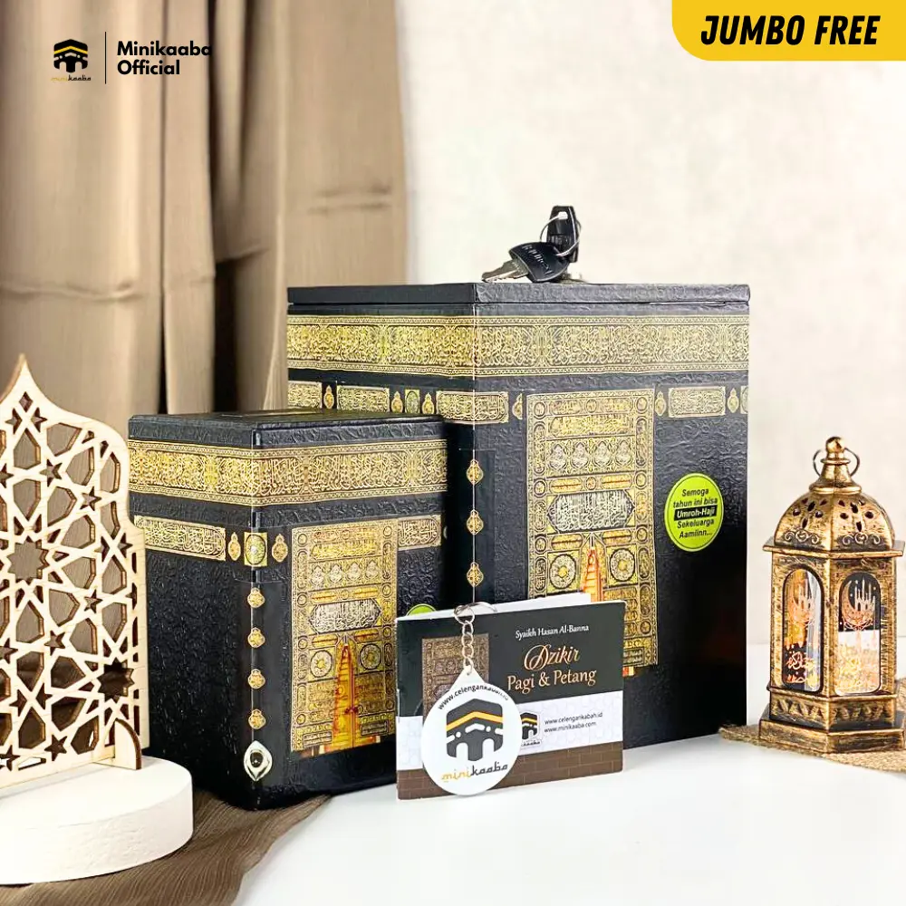 Celengan Ka'bah Viral Celengan KAKBAH JUMBO + KABAH MINI Buka Tutup Kunci Souvenir Haji Umroh Mekah MURAH
