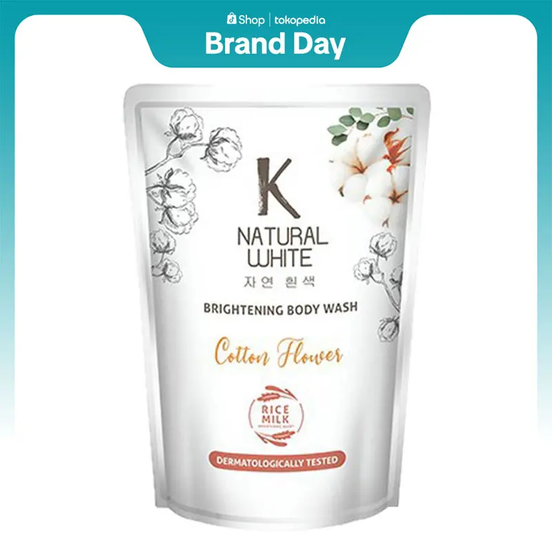 K Natural Body Wash Cotton Flower Pouch 420Ml