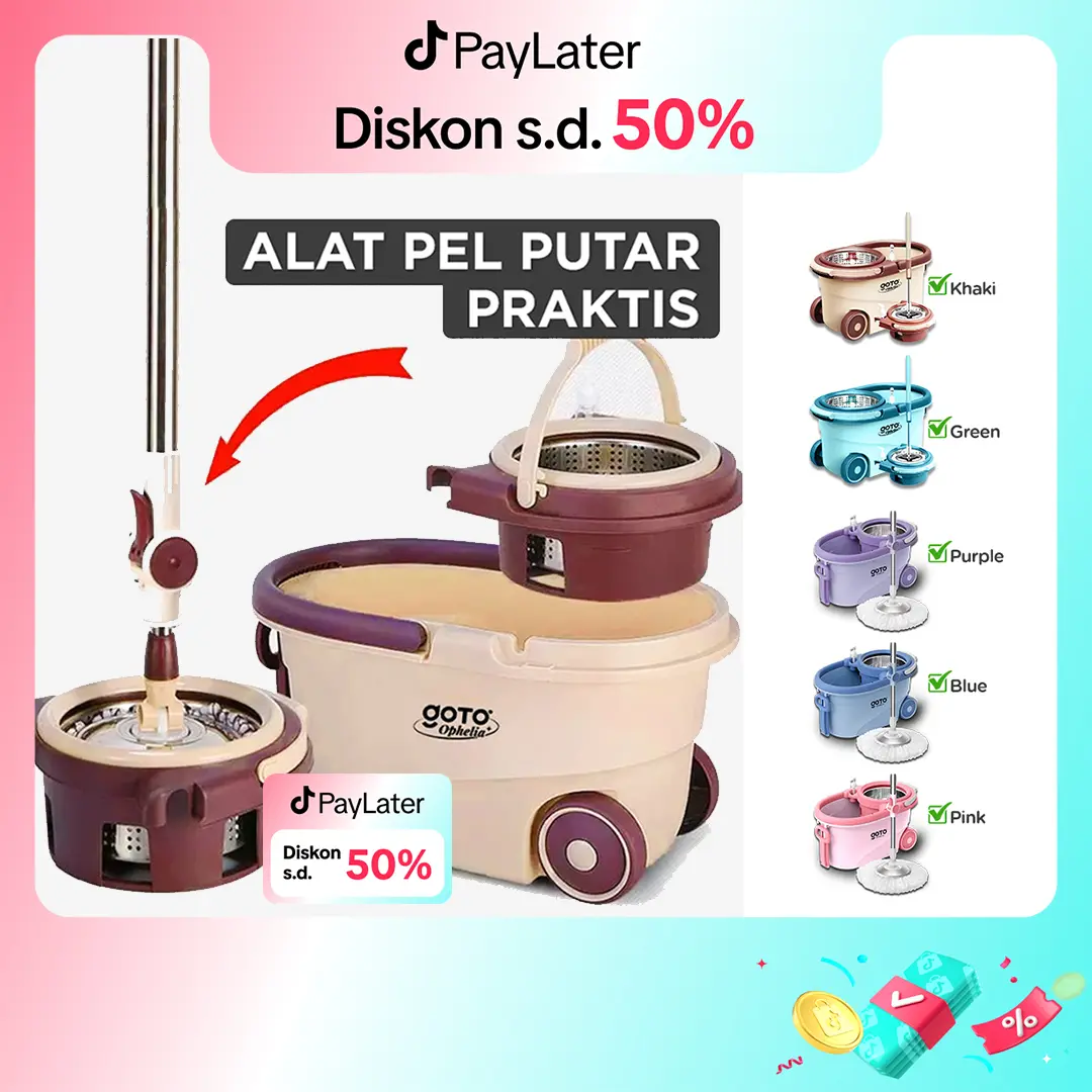 Goto [COD] Ophelia Spin Mop Ultra Alat Pel Pelan Set Putar Pembersih Lantai