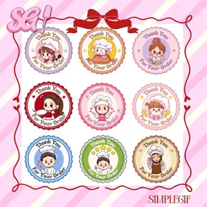 2CM Stiker Sticker Roll 500pcs Selamat Menikmati / Stickers Makanan Olshop Thank You For Your Order / Stiker Halal Kertas Plastik Glossy ST001