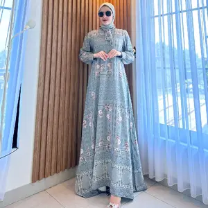 Arsya Dress By Jelita Cantik Elegant Manis Kerah Tali Tengah Kancing Muslim