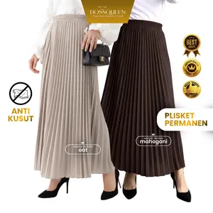 ROK PLISKET PREMIUM PART 2 Karet Muslim Wanita Motif Bawahan Panjang outfit  muslimah Maxi