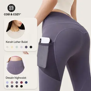 COSI COZY Setelan Olahraga Yoga  Pilates Wanita Atasan Bernapas Cepat Kering + Celana Panjang Slim Fit Nyaman