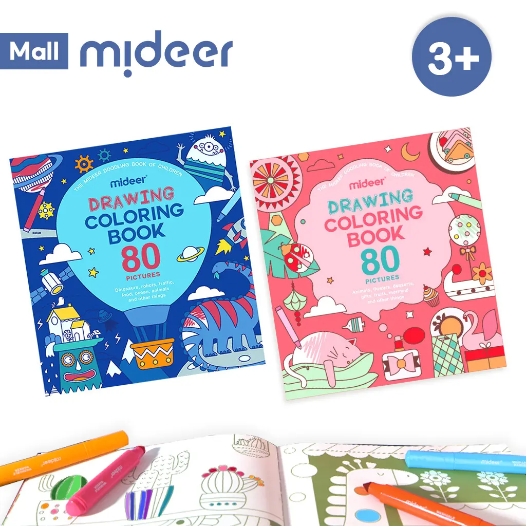 Mideer Kids Drawing Coloring Book 80 Picture