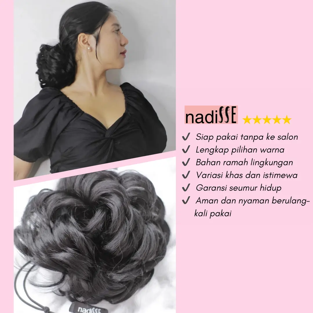 nadiSSE Sanggul Curly Natural - Hair Bun