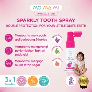 Momami Sparkly Tooth Spray with Xylitol 20ml - Semprotan Perawatan Kesehatan Gigi dan Gusi Anak Bayi - Oral Care