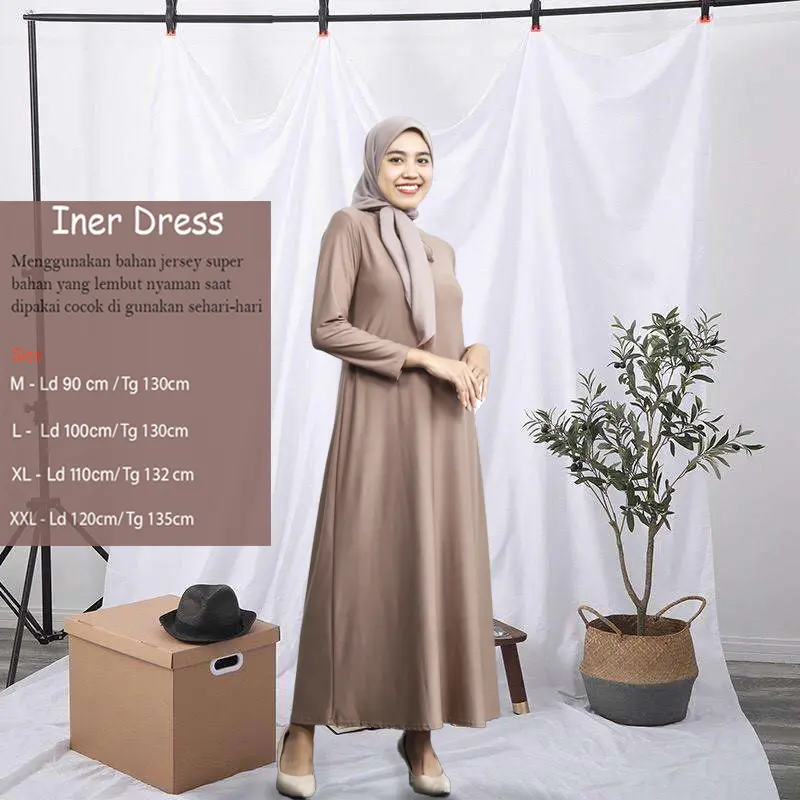 Dress Gamis Polos Wanita muslim untuk Gaya sehari-hari Jersey Joya Bahan Premium
