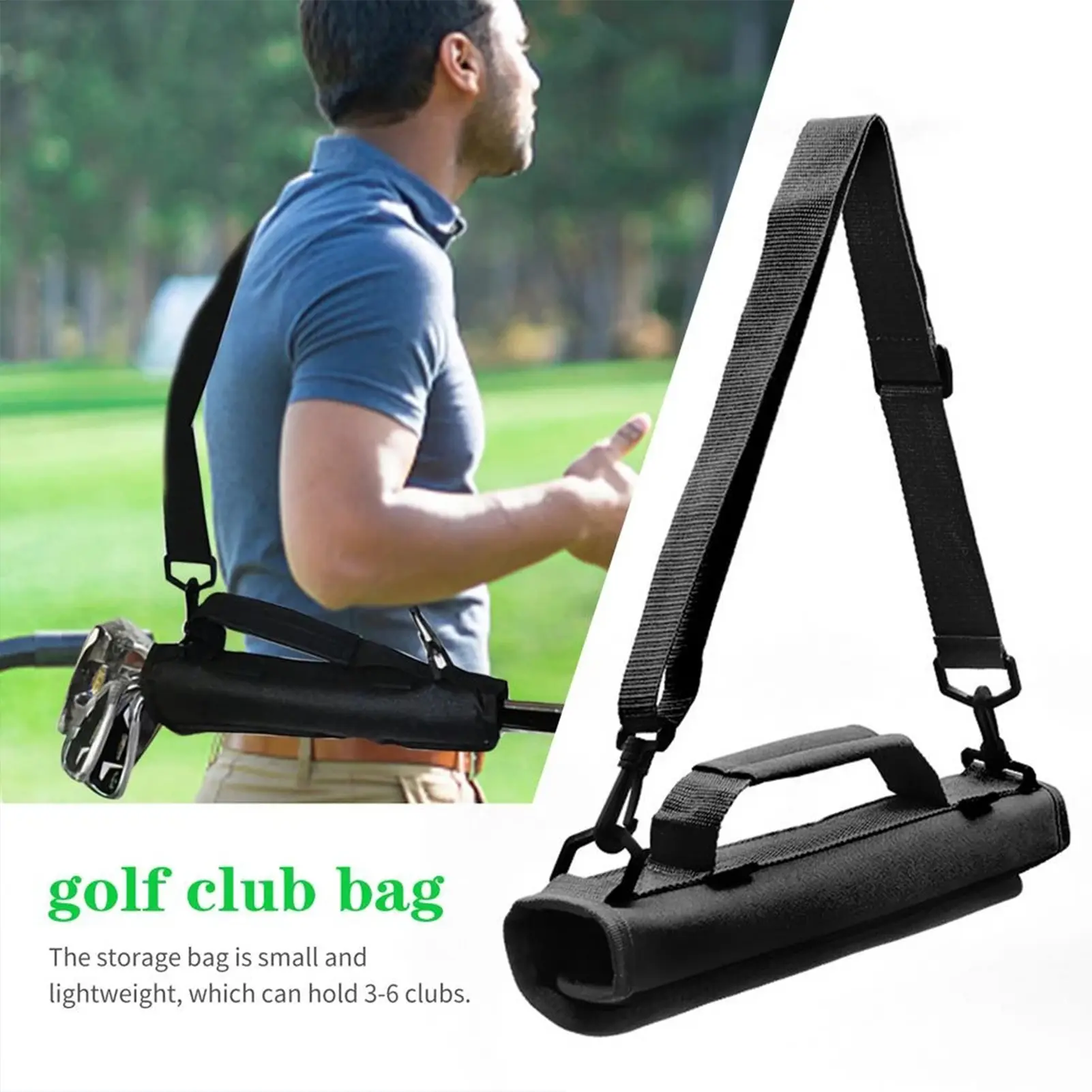 Portable Golf Bag Golf Club Training Case Storage Bag Practice Golf Swings Carrier Bag Travel Case Foldable Shoulder Pouch For Men Women