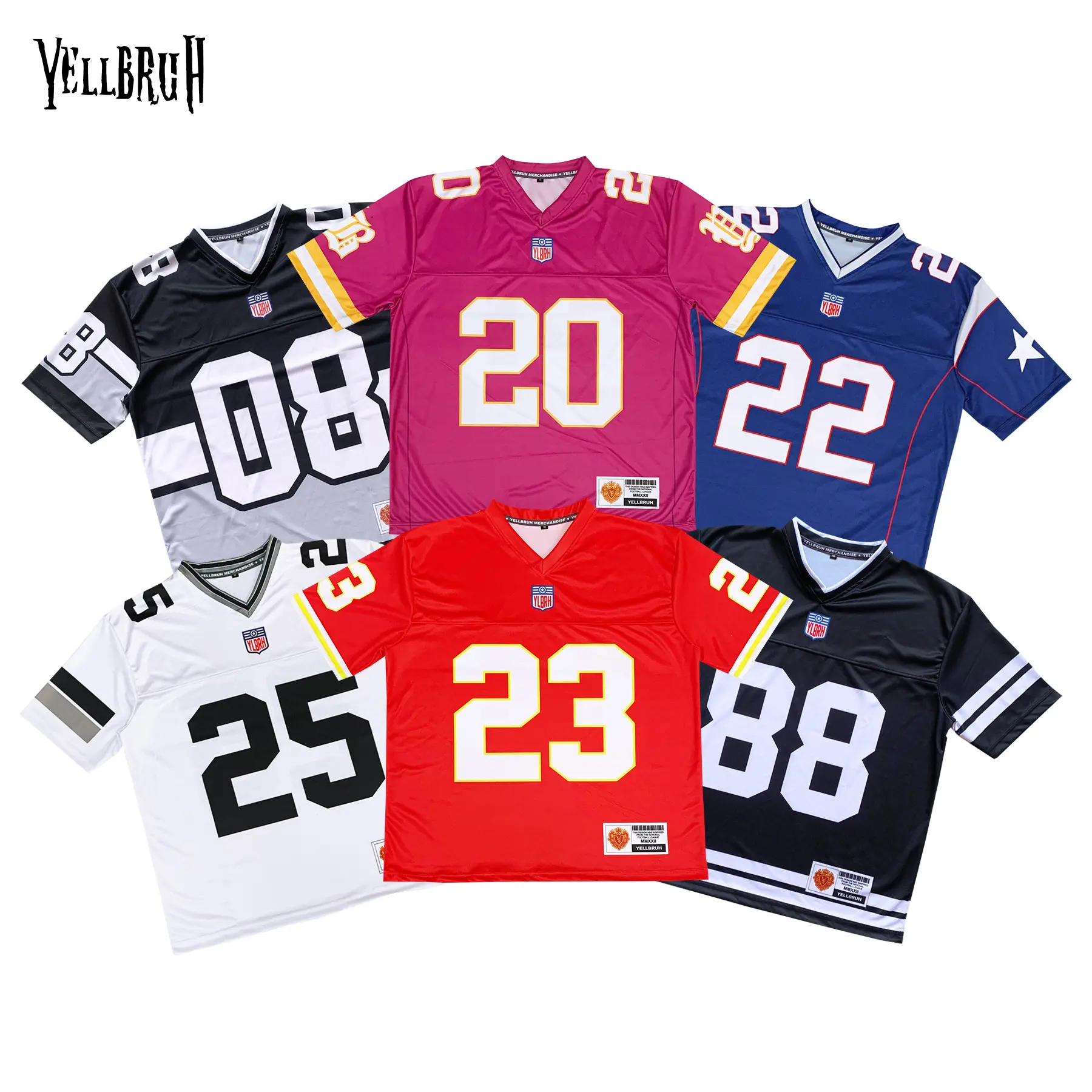 Jersey NFL Oversize Series Number Rugby Streetwear Blok Core Hockey