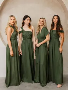 Premium Bridesmaid Dress Dear Lovely - Dress Bridesmaid Elegan Multiway Dress Pesta - Bahan Stretch, Long Dress Maxi, Bonus Kemben dan Brosur Tutorial Baju Panjang Seragam Pengantin Wanita
