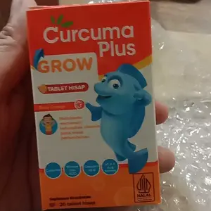 Curcuma Plus Grow Tablet Hisap Multivitamin Rasa Jeruk @20 Tablet