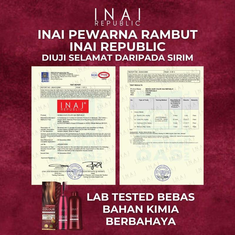 INAI PEWARNA RAMBUT HALAL - (4 FREE GIFT COVER KIT) - HENNA HAIR COLOUR ...