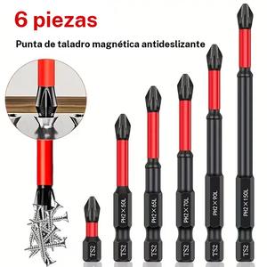 Juego de Brocas Magnéticas, Bits Phillips y de Impacto Antideslizantes para Drivers Eléctricos/Manuales, Solución de Perforación Duradera y Segura