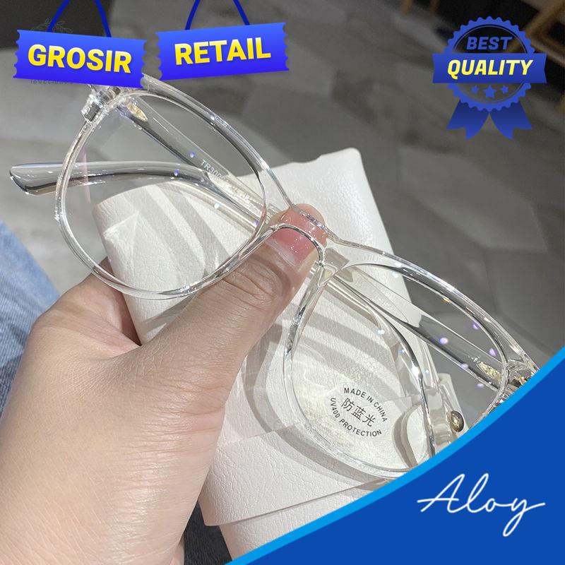 PL-AR010 Kacamata Transparan Anti Radiasi Wanita Kacamata Korea Wanita Fashion Retro Bentuk Kotak Eyeglasses Eyewear