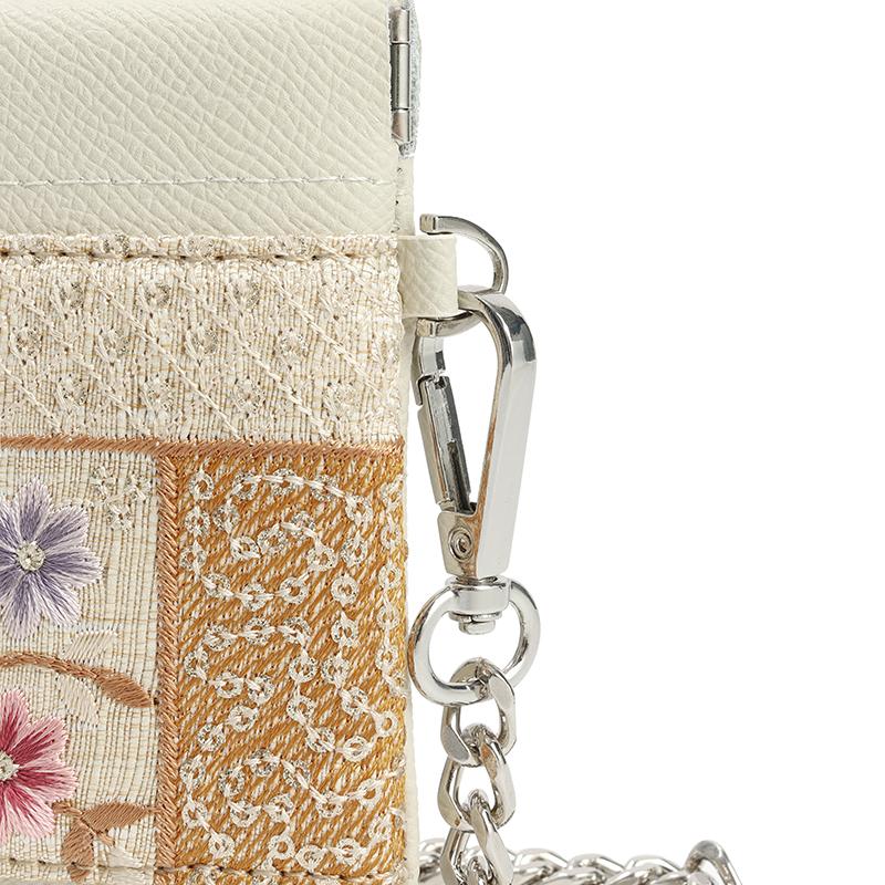 LONG CLASP WALLET IN EPSOM CALF LEATHER WITH FABRICS