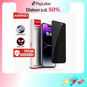 AMINO Anti Spy Tempered Glass Untuk Iphone 17 17 Air 17 Pro Max 16 Pro Max  15 Pro Max 15 Plus 14 Pro Max 14 Plus 13 Pro Max 12 Pro Max 11 Pro Max XS MAX Fullcover Screen Protector Full Cover Anti Gores / Privacy Glass / Dust Proof Full Screen Protector
