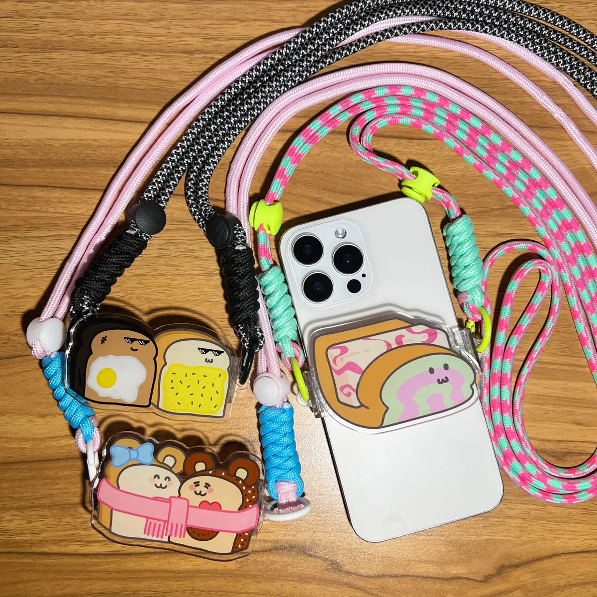 Tasty Toastys Acrylic Clip-on Phone Lanyard
