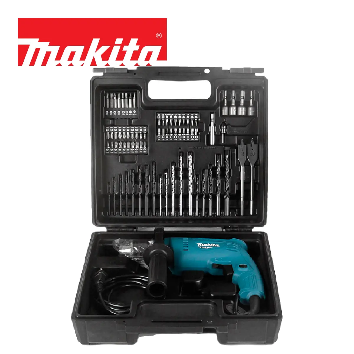 MAKITA M0801BX1, 16mm (5/8”) Hammer Drill, Powerful 500 W motor with 0-3,200 RPM & 0-48,000 BPM, For Drilling Concrete, Wood, Metal, powertools
