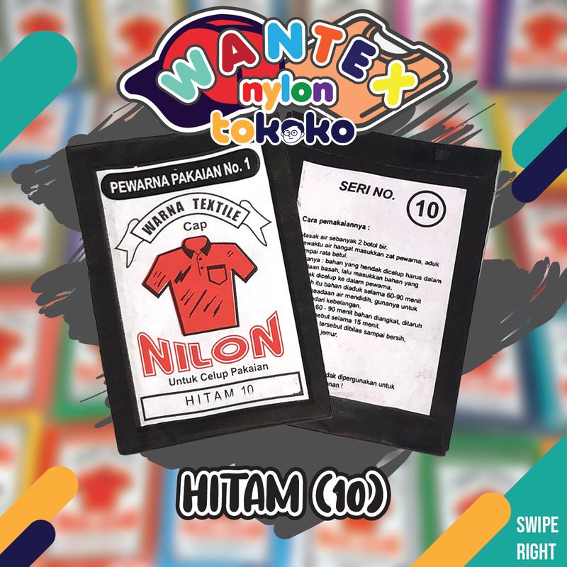 Wantek Pewarna pakaian / Wantex Cap Nilon  Biru  Coklat  Emas  Hijau  Hitam  Ungu  Putih  Pink  Merah  Kuning
