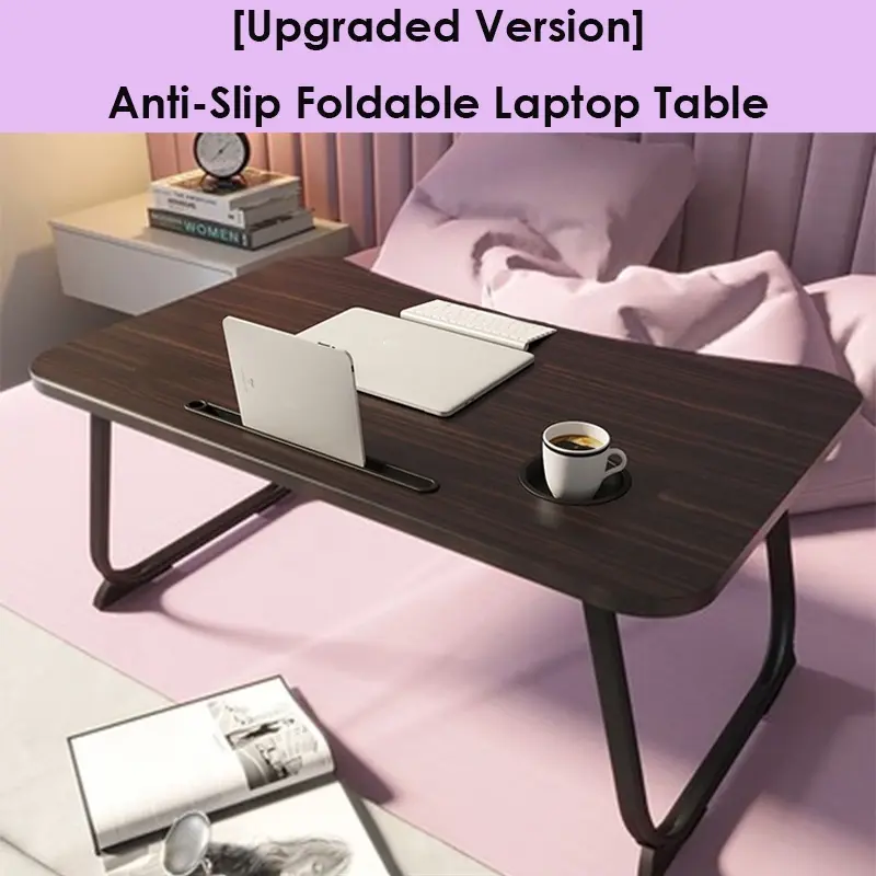 【Flash Sale】Anti-slip Foldable Laptop Table With Tablet Cup Slot