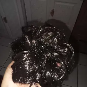 Rambut Palsu/Wig Cepol Rambut Praktis Kriting Coklat Hitam Terbuat Dari Serat Berkualitas Tinggi Nyaman Untuk Dipakai Seharian