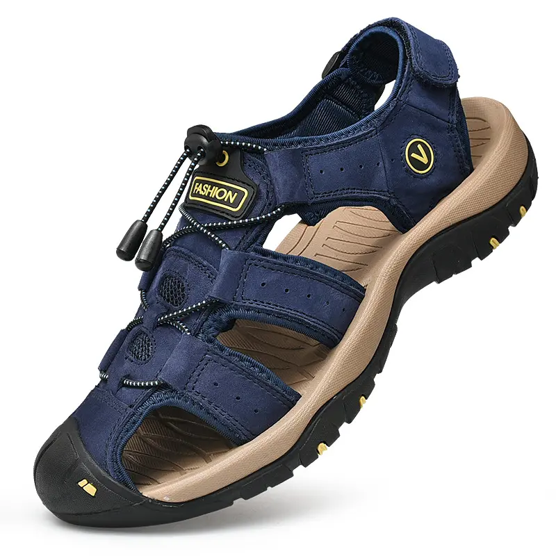 2023 Genuine Leather Men's Sandals Summer Outdoor Sports Men's Sandals Slippers Non Slip Beach Shoes Casual Men