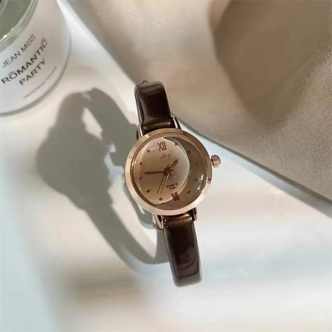 ANKL012 Jam Tangan Wanita Jam Tangan Kuarsa Dial Kecil Sabuk Mewah Ringan Tahan Air/Murah Quartz Watches Hitam Coklat Putih