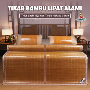 HOME MAT DECORATION Tikar Lipat Bambu Premium 180x200 160x200 120x200CM Bahan Bambu Alami Dekorasi Rumah Cocok Untuk Acara X6A1/B1/C1