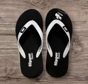 Filpper Sandal Cowo Filpperr Kekinian - Desain Klasik Hitam Putih Nyaman untuk Harian