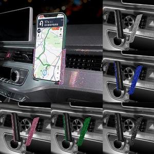Rhinestone Crystal Small 360 Degree Adjustable Snap Type With Ventilation Universal Car Phone Holder Mounts Portable Air Vent