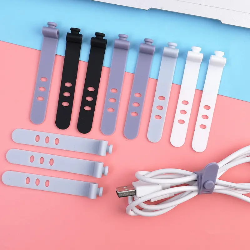 5pcs Silicone Data Cable Winder Headphone Clip Storage Cable Headphone Charging Cable Storage Mobile Phone Accessories