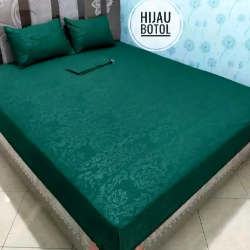 cod seprei set  polos embos murah ukuran 180x200 160x200 120x200 tinggi 20 cm bahan katun adem tebal dam tidak luntur