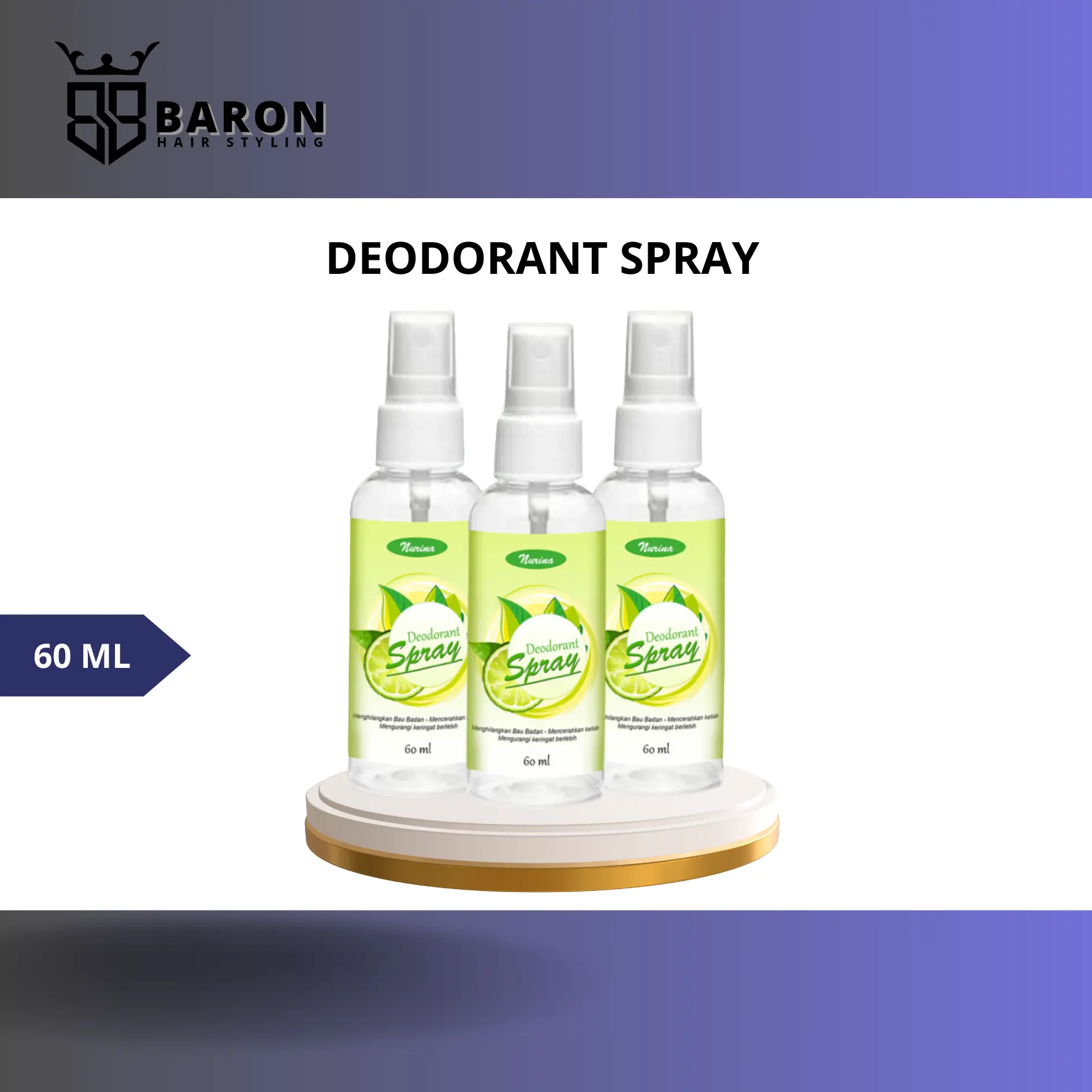 Deodorant Spray Ampuh Mencegah Bau Ketiak, Bau Badan, Mencerahkan ketiak No alkohol / tawas cair