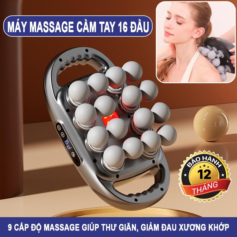 Máy Massage Cầm Tay 16 Đầu, Máy Mát Xa ARTNEXTECH-16 Thế Hệ Mới Massage Toàn Thân Với 9 Chế Độ Mạnh Mẽ Giúp Làm Giảm Nhức Mỏi Cơ