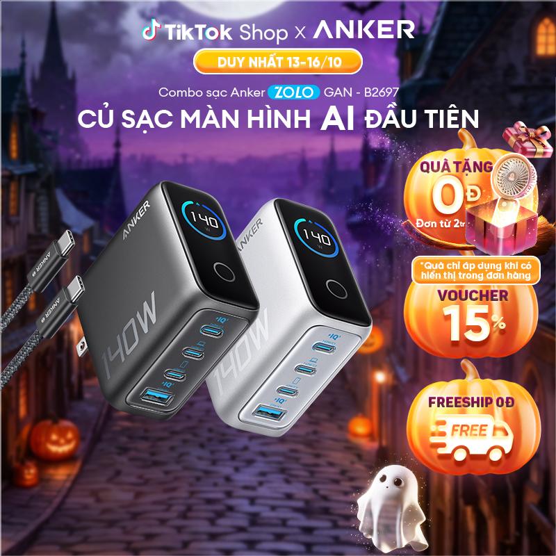 Củ sạc nhanh Anker ZoLo 140W (4 cổng, GaN) sạc được cho laptop - 3 USB-C PD & 1 USB-A | Sạc 4 thiết bị cùng lúc (IQ 3.0 và PPS) - B2697