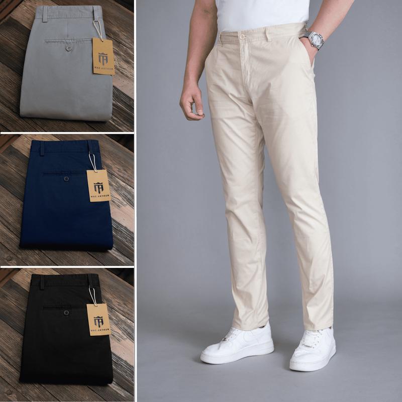 Quần dài kaki basic nam MAC ARTHUR ôm vừa, khỏe khoắn, mềm mịn, co giãn, công…