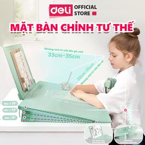 Mặt bàn chỉnh tư thế ngồi Deli chống gù chống cận 9°/12°/15° - Mặt bàn học thông minh học sinh 4 trong 1 đa chức năng - Điều chỉnh tư thế ngồi, bảo vệ thị giác cho trẻ em
