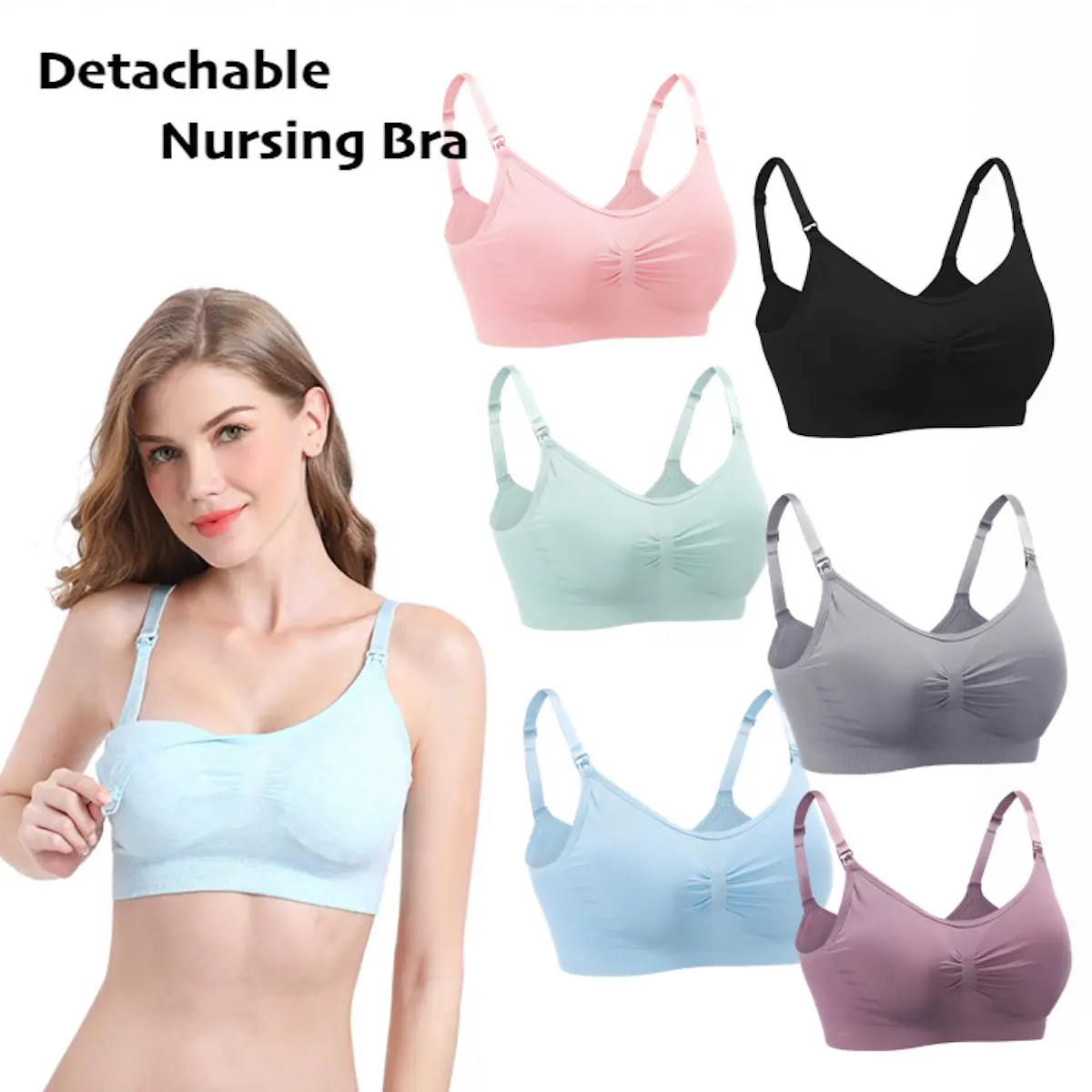Detachable Seamless Nursing Bra Maternity Breastfeeding Wear