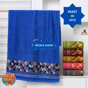 PROMO...!! isi 2Pcs Handuk Mandi Katun Jumbo uk. 80x160CM