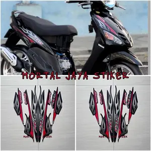 STIKER STRIPING LIS LES BODY YAMAHA MIO SPORTY 2006 2007 MIO API 5tl HITAM Motorcycle