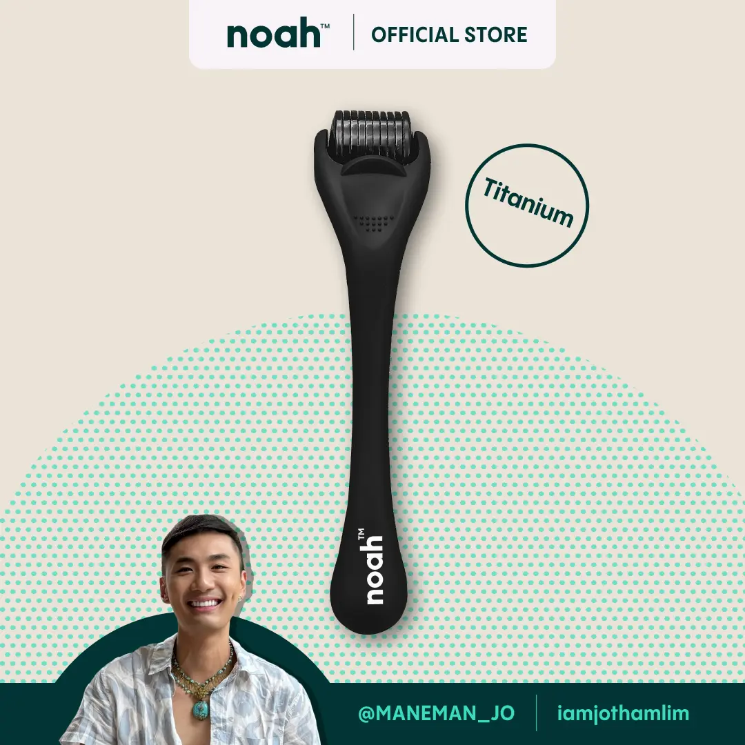 Noah Titanium 0.5mm Dermaroller Microneedling - Stimulate Hair Growth, For thicker and fuller hair