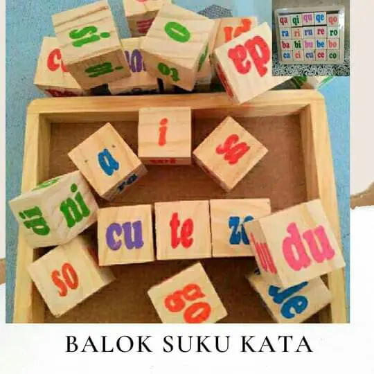 Mainan edukatif anak balok suku kata