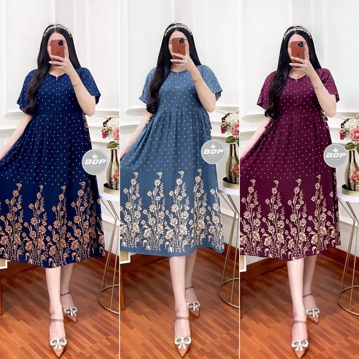 Daster Chibi LUNA Viral JUMBO Polka LD120 busui rayon nyaman