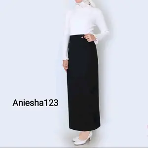 ROK KERJA WANITA PANJANG/ROK SPAN  REMPEL BELAKANG SIZE S - L5